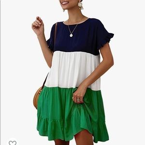 Short Sleeve Color Block dress